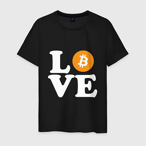 Мужская футболка LOVE BITCOIN БИТКОИН БИТОК / Черный – фото 1