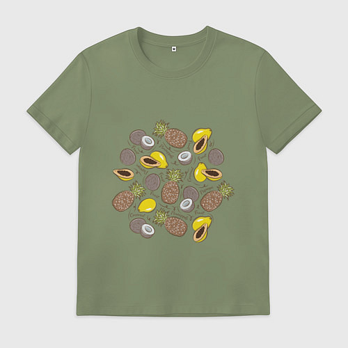 Мужская футболка Ананас папайя кокос / Авокадо – фото 1