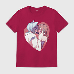 Футболка хлопковая мужская Tomoe and Nanami KIss, цвет: маджента