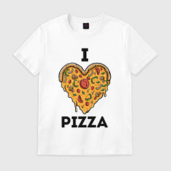 Футболка хлопковая мужская I LOVE PIZZA Я ЛЮБЛЮ ПИЦЦУ Z, цвет: белый