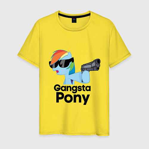 Мужская футболка Gangsta pony / Желтый – фото 1