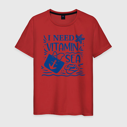 Мужская футболка Мне нужен витамин Море / Красный – фото 1