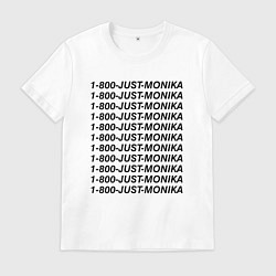 Футболка хлопковая мужская Doki Doki Literature Club JUST MONIKA Z, цвет: белый