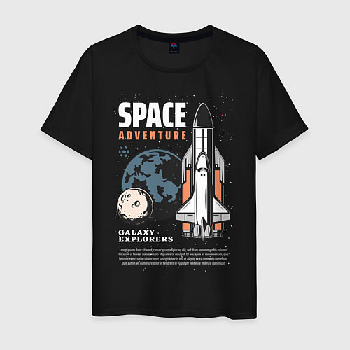 Мужская футболка Space Adventure / Черный – фото 1