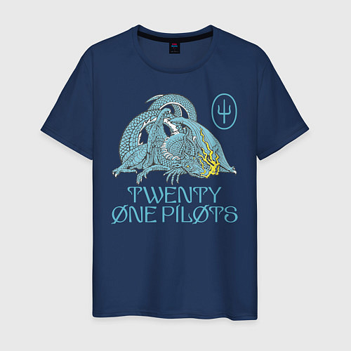 Мужская футболка Twenty one pilots SaI Дракон / Тёмно-синий – фото 1