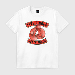 Футболка хлопковая мужская 5FDP boxing gloves, цвет: белый