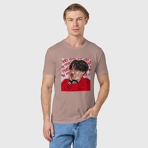 Мужская футболка Джей Хоуп Арт / Пыльно-розовый – фото 3
