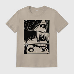 Футболка хлопковая мужская Токийский Гуль, цвет: миндальный