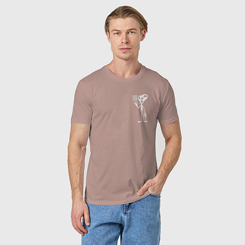 Мужская футболка Hello UFO white / Пыльно-розовый – фото 3