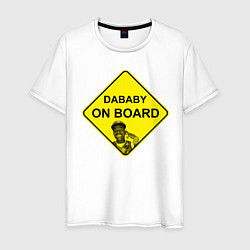 Футболка хлопковая мужская DaBaby on Board, цвет: белый
