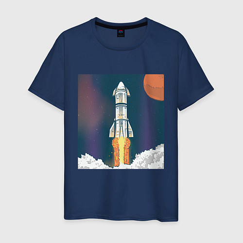 Мужская футболка Запуск ракеты Atlas Атлас V / Тёмно-синий – фото 1