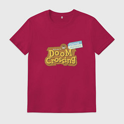 Футболка хлопковая мужская Doom crossing, цвет: маджента