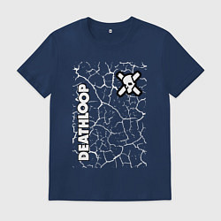 Футболка хлопковая мужская Deathloop - Cracks, цвет: тёмно-синий