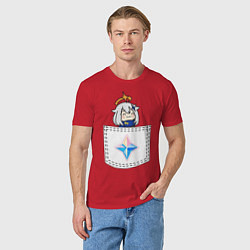 Футболка хлопковая мужская Pocket Paimon, цвет: красный — фото 2