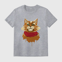 Футболка хлопковая мужская Рыжий Кот, цвет: меланж