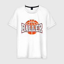 Футболка хлопковая мужская Baller, цвет: белый