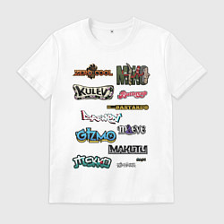 Футболка хлопковая мужская Логотипы команды, цвет: белый
