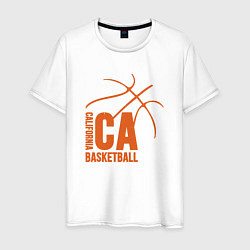 Футболка хлопковая мужская California Basket, цвет: белый