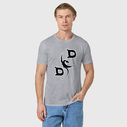 Мужская футболка D&D Dragon / Меланж – фото 3