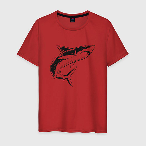 Мужская футболка Акула / Красный – фото 1