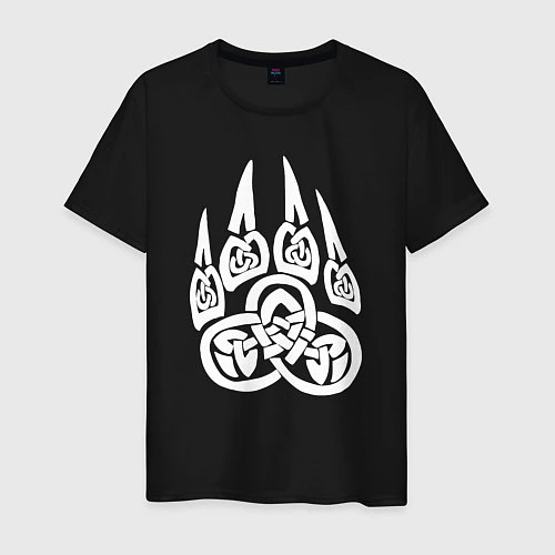 Мужская футболка Символ Велеса Медвежья лапа / Черный – фото 1
