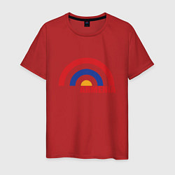 Футболка хлопковая мужская Армения Armenia, цвет: красный
