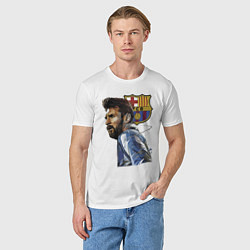 Футболка хлопковая мужская Lionel Messi Barcelona Argentina Striker, цвет: белый — фото 2