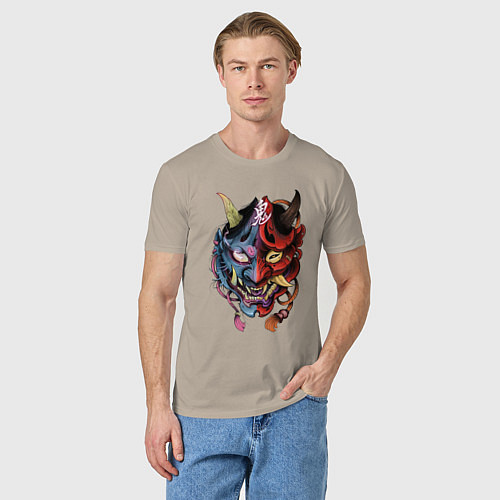 Мужская футболка Два лица / Миндальный – фото 3