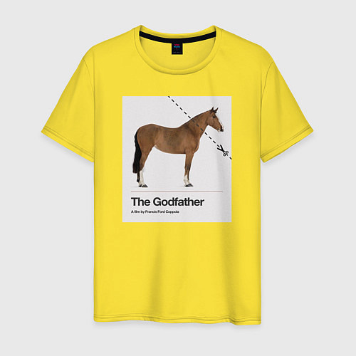 Мужская футболка Голова лошади Крестный отец / Желтый – фото 1