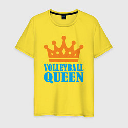 Футболка хлопковая мужская Королева Волейбола, цвет: желтый