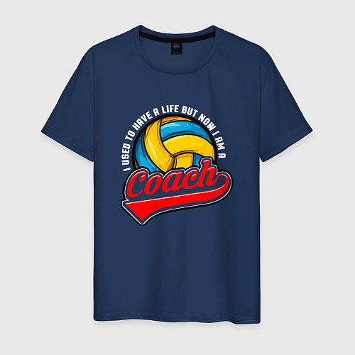 Мужская футболка Волейбол - Тренер / Тёмно-синий – фото 1