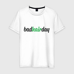 Футболка хлопковая мужская BadHairDay, цвет: белый