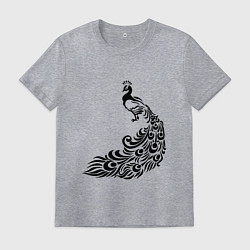 Футболка хлопковая мужская Павлин, цвет: меланж