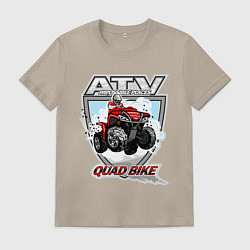 Футболка хлопковая мужская Квадроцикл, цвет: миндальный
