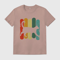 Футболка хлопковая мужская Walking Cat, цвет: пыльно-розовый