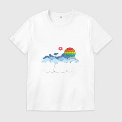 Футболка хлопковая мужская Pop it Simple Dimple, цвет: белый