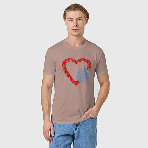 Мужская футболка Любовь - Волейбол / Пыльно-розовый – фото 3