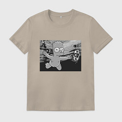 Футболка хлопковая мужская Simpsons x Nirvana, цвет: миндальный