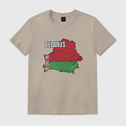 Футболка хлопковая мужская Belarus Map, цвет: миндальный