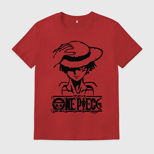 Мужская футболка Луффи пират Соломенной шляпы / Красный – фото 1