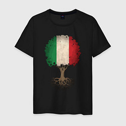 Футболка хлопковая мужская Italy Tree, цвет: черный