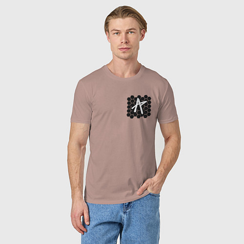 Мужская футболка ПАБГ New State - Соты / Пыльно-розовый – фото 3