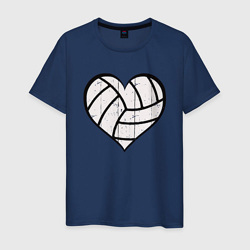 Мужская футболка Сердце Волейбола / Тёмно-синий – фото 1