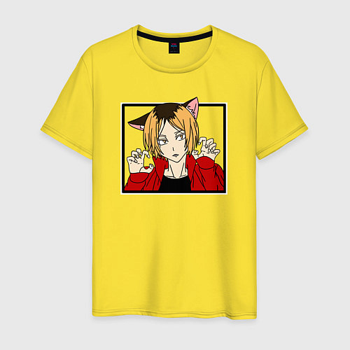 Мужская футболка Кенма Козуме, Неко мальчик / Желтый – фото 1