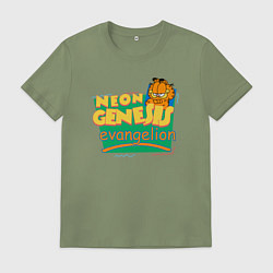 Футболка хлопковая мужская GARFIELD GENESIS EVANGELION, цвет: авокадо
