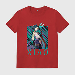 Футболка хлопковая мужская Сяо Genshin Impact, цвет: красный