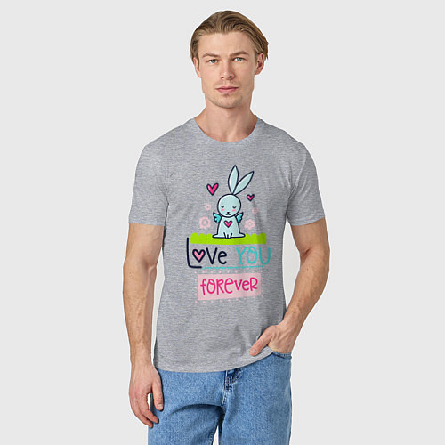 Мужская футболка Любящий заяц / Меланж – фото 3