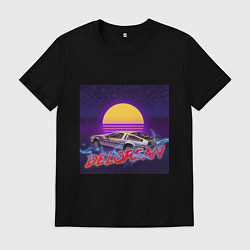 Футболка хлопковая мужская Delorean style, цвет: черный