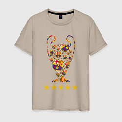 Футболка хлопковая мужская Barcelona Cup, цвет: миндальный