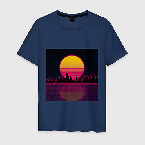 Мужская футболка Neon City / Тёмно-синий – фото 1